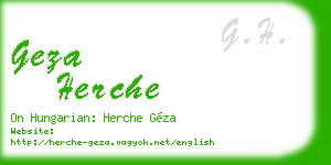 geza herche business card
