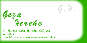 geza herche business card